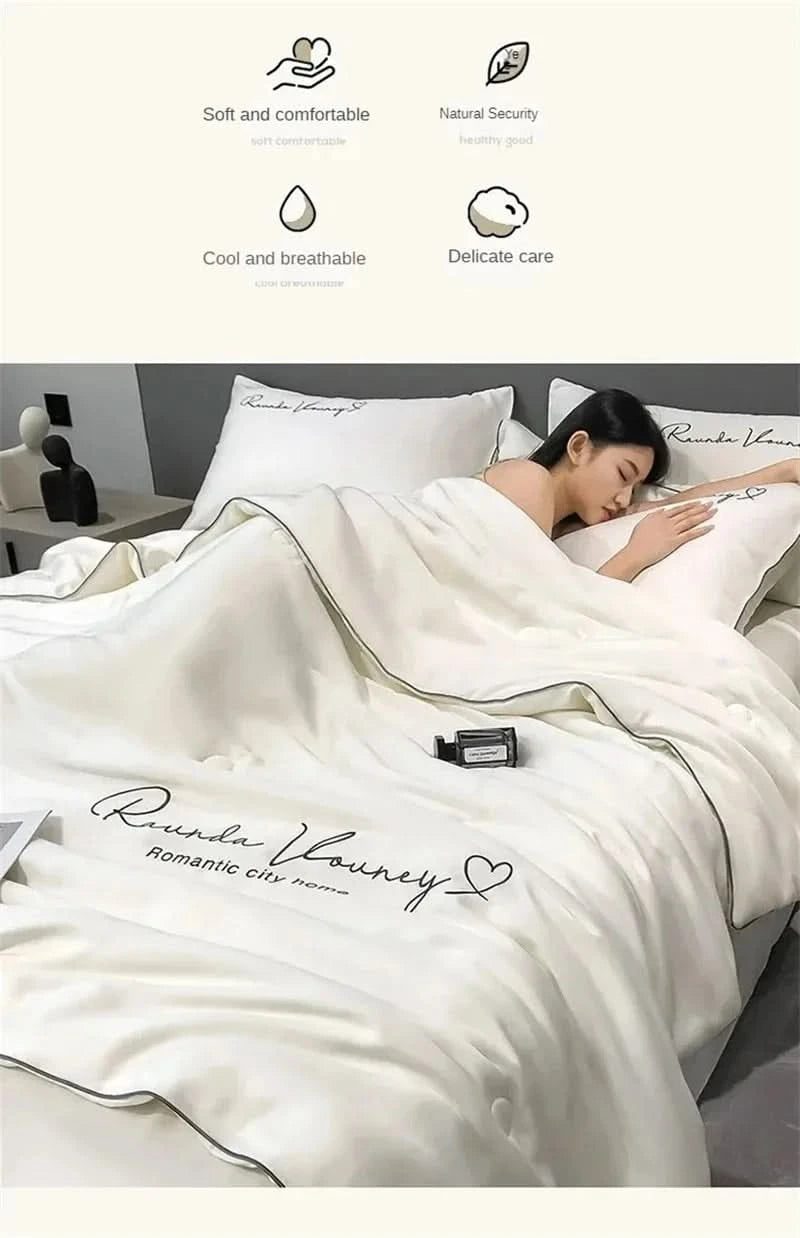 Air Conditioning Blanket | Premium Washable Ice Silk Summer Quilt Set - FitZone360