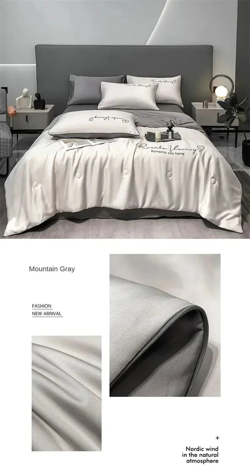 Air Conditioning Blanket | Premium Washable Ice Silk Summer Quilt Set - FitZone360