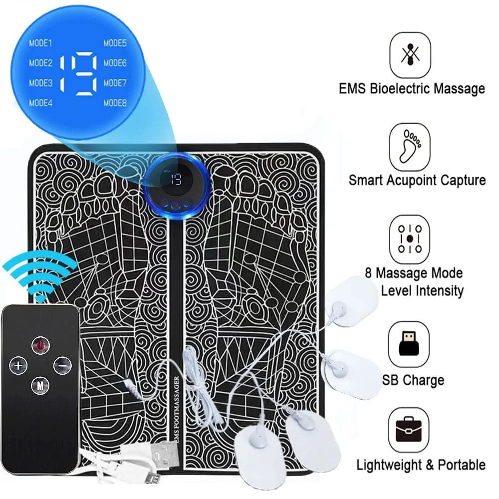 EMS Foot Massager | Feet Stimulation Pain / Swelling Relief - FitZone360