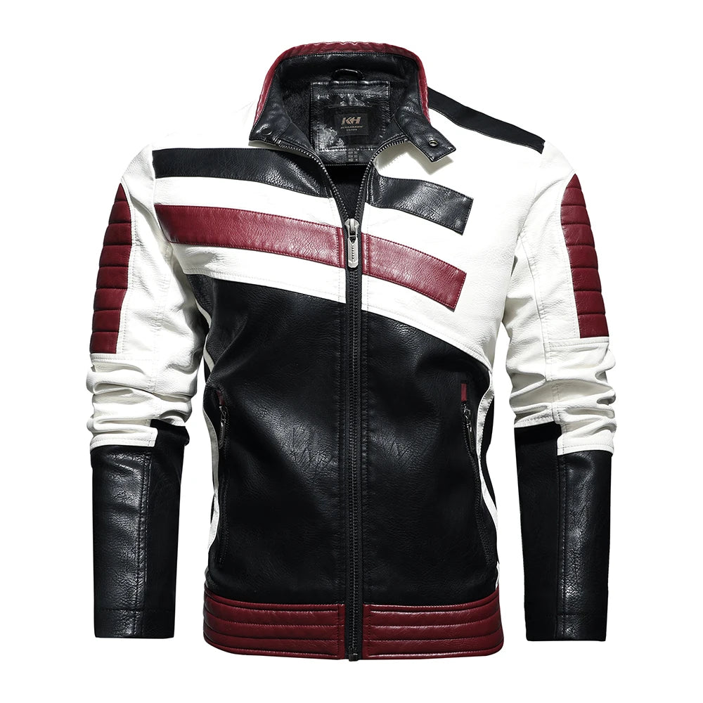 Men’s Vintage Motorcycle Jacket | Embroidered Biker Bomber Coat