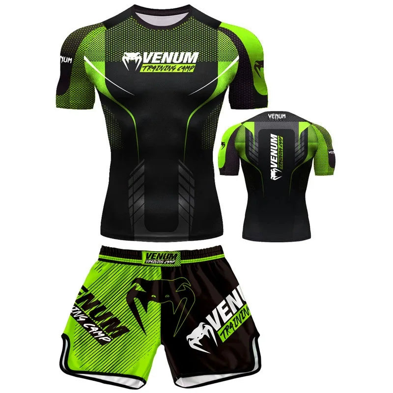 MMA Boxing Muay Thai Shirt & Shorts Set | Quick-Dry Breathable Training Outfit
