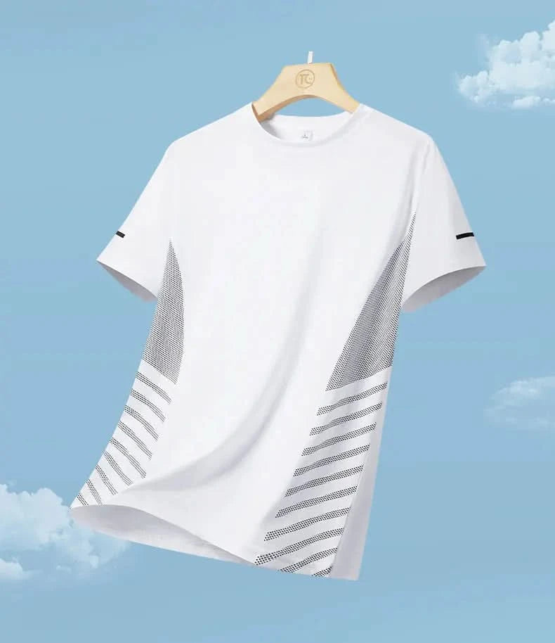 Men's Ice Silk Running T-Shirt | Quick-Dry, Breathable & Reflective Design - FitZone360
