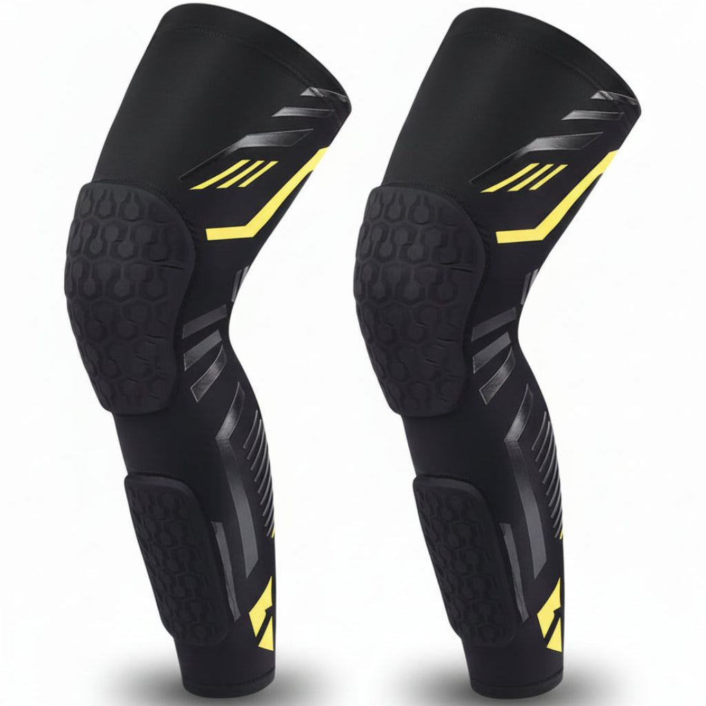 Padded Knee & Shin Compression Sleeve for Muay Thai, MMA & Martial Arts | Impact Protection, Support & Flexibility - FitZone360