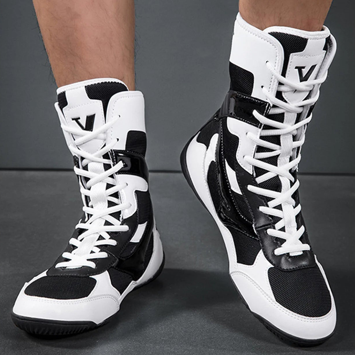 Professional Boxing Boots | High-Top Lightweight Ring Footwear - FitZone360