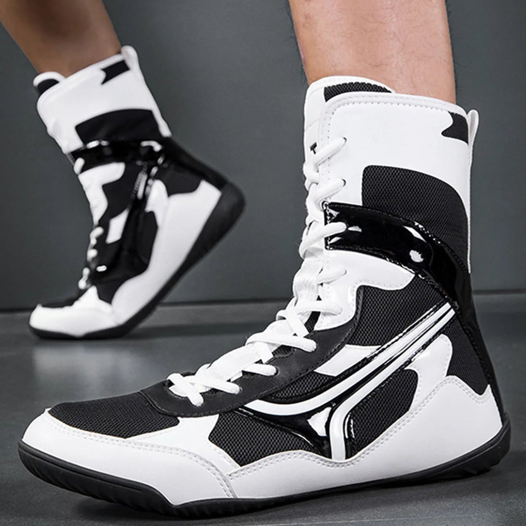 Professional Boxing Boots | High-Top Lightweight Ring Footwear - FitZone360