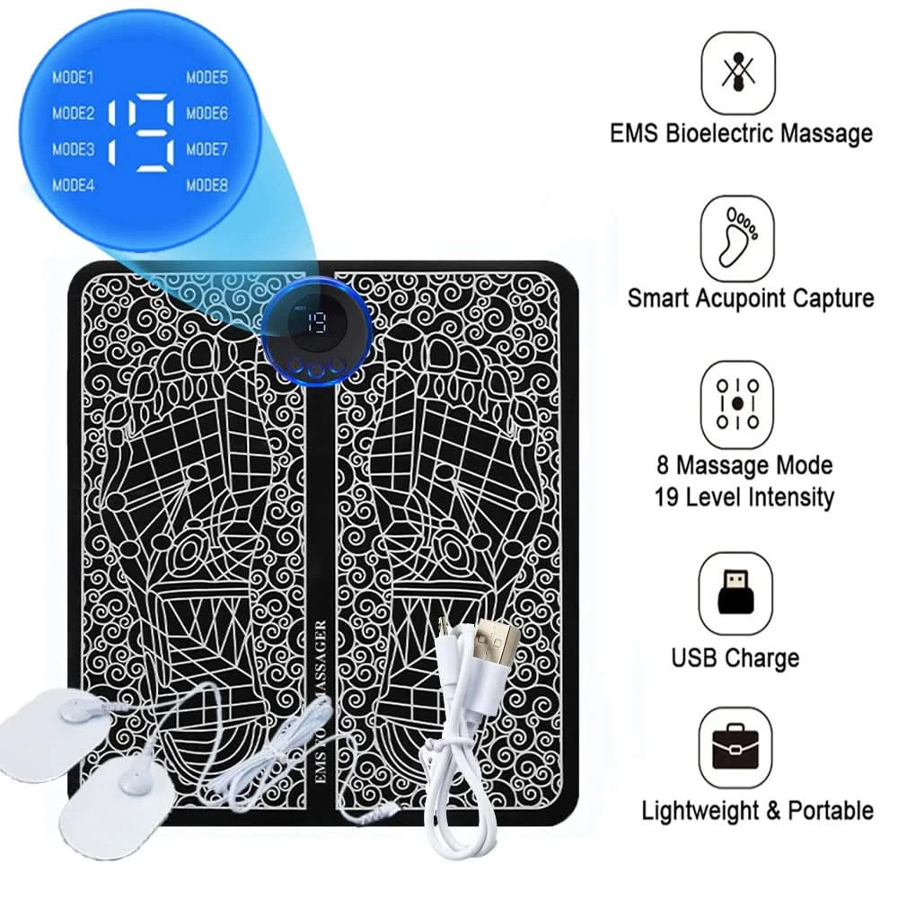 EMS Foot Massager | Feet Stimulation Pain / Swelling Relief - FitZone360