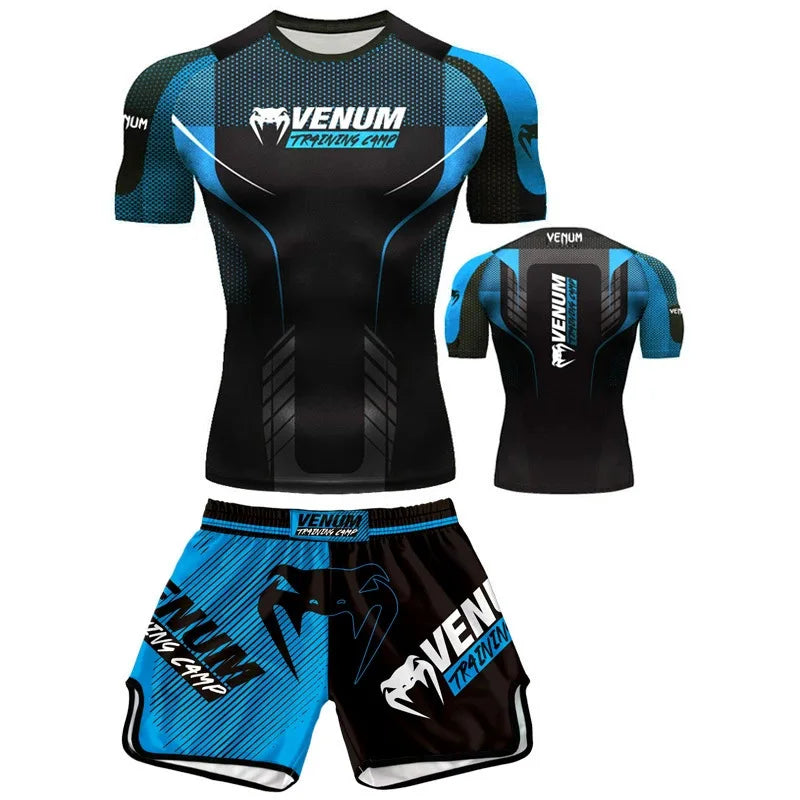 MMA Boxing Muay Thai Shirt & Shorts Set | Quick-Dry Breathable Training Outfit