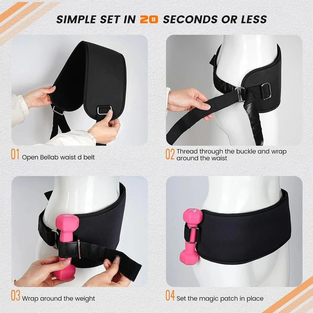 Hip Thrust Belt for Glute Workouts | Supports Dumbbells, Kettlebells & Plates | Home & Gym Fitness Accessory - FitZone360