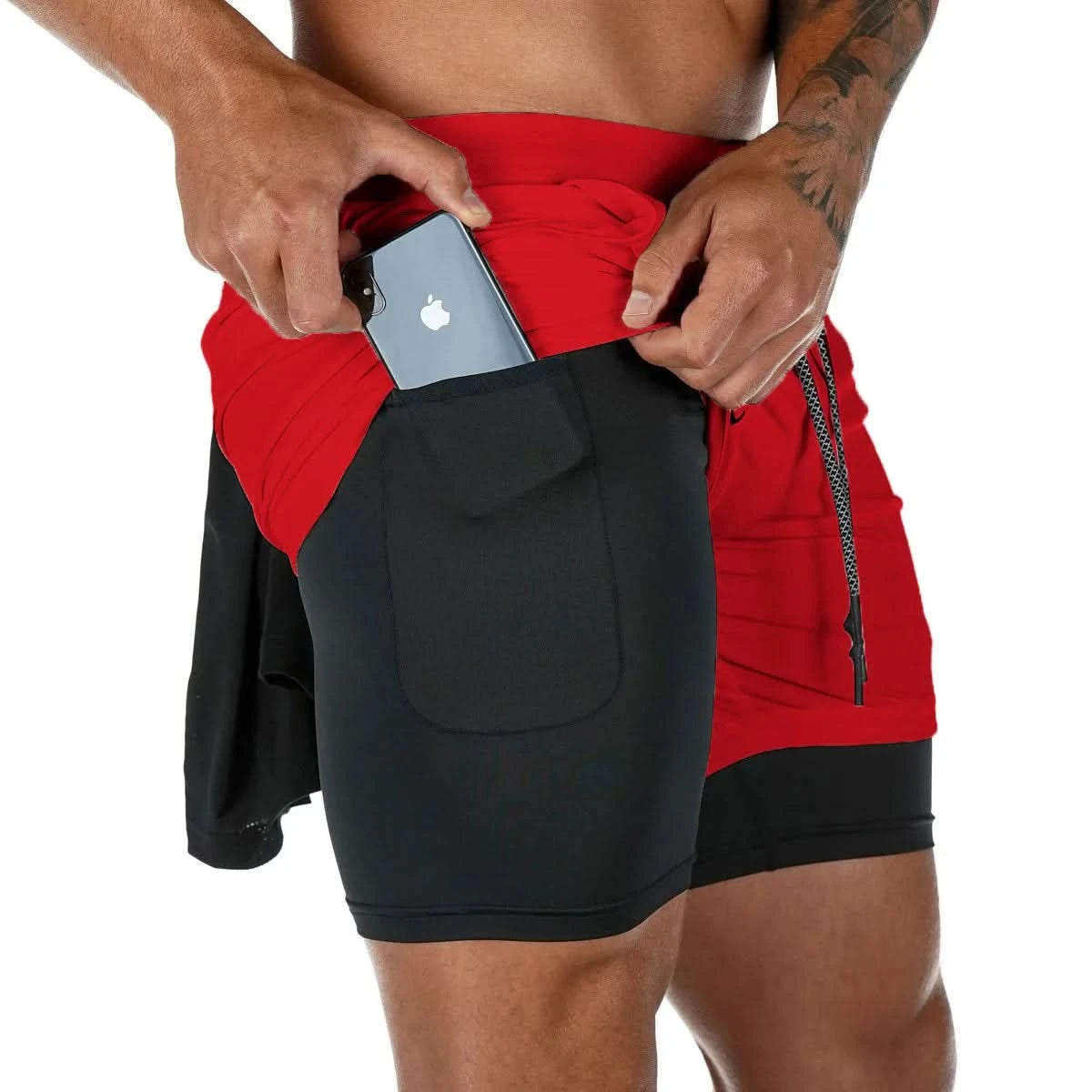 Men's 2-in-1 Camo Gym Running Shorts | Quick Dry, Summer Workout Activewear - FitZone360
