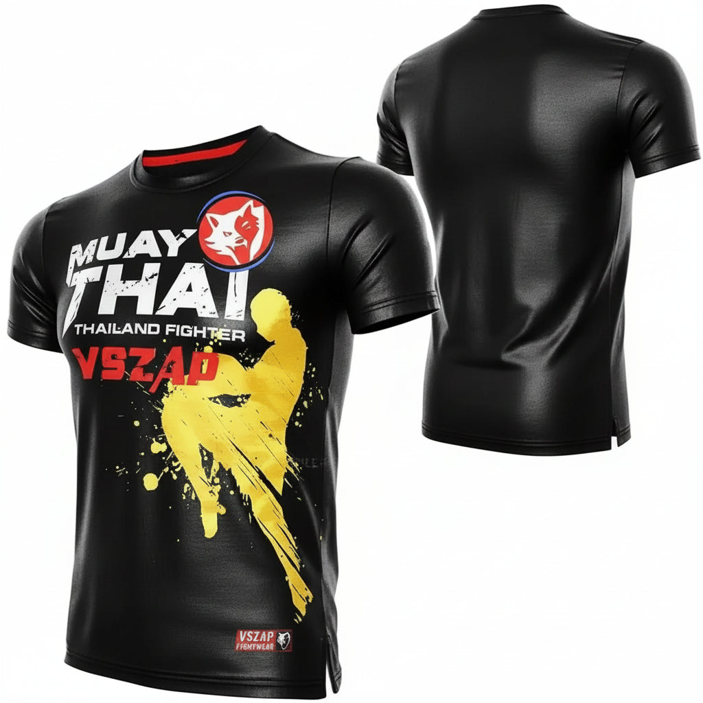 Fashion Muay Thai Sports T-Shirt | Lightweight, Breathable Fitness & Combat Training Tee - FitZone360