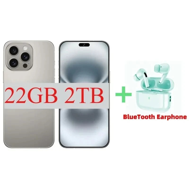 I16 Pro Max 7.3" HD 5G Smartphone – Global Android 14 Mobile Phone with Dual SIM, 8000mAh Battery, Unlocked 4G/5G Cellphone - FitZone360