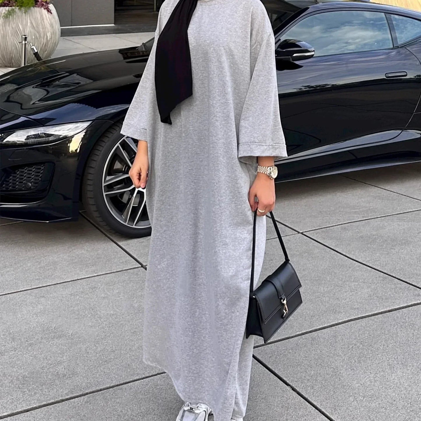 Casual Muslim Abaya Sweatshirt Dress for Women | Modest Daily Wear - FitZone360