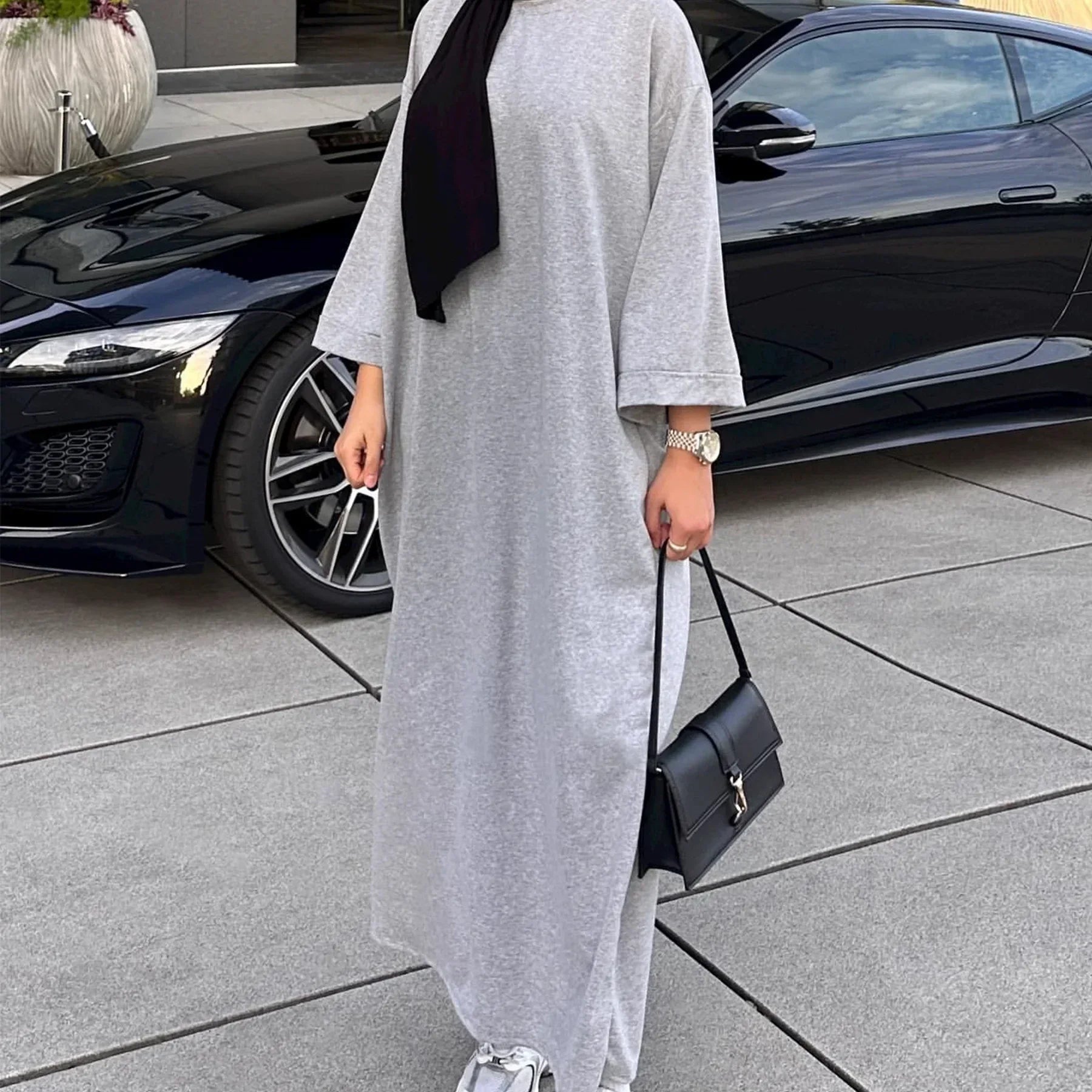 Casual Muslim Abaya Sweatshirt Dress for Women | Modest Daily Wear - FitZone360