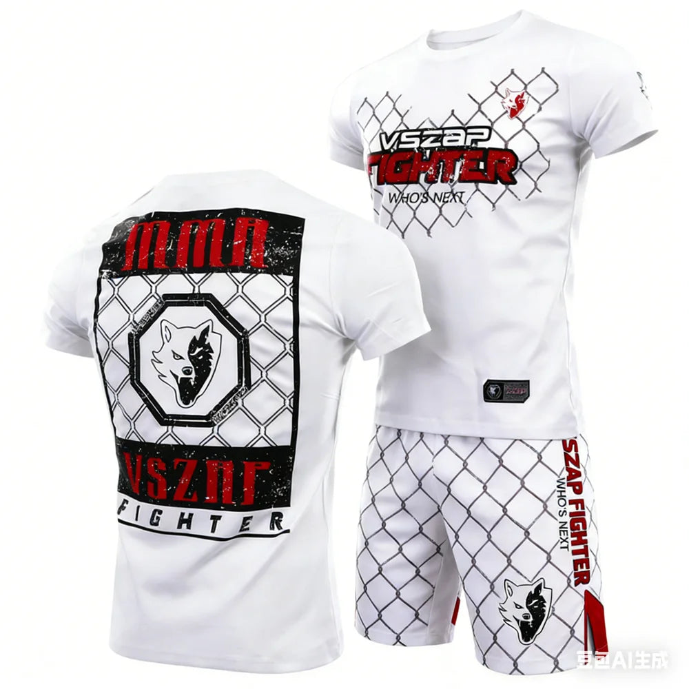 Unisex Muay Thai MMA Boxing Shorts & T-Shirt Set