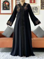 Elegant Chiffon Open Abaya with Zipper | Modest Muslim Women's Dress - FitZone360