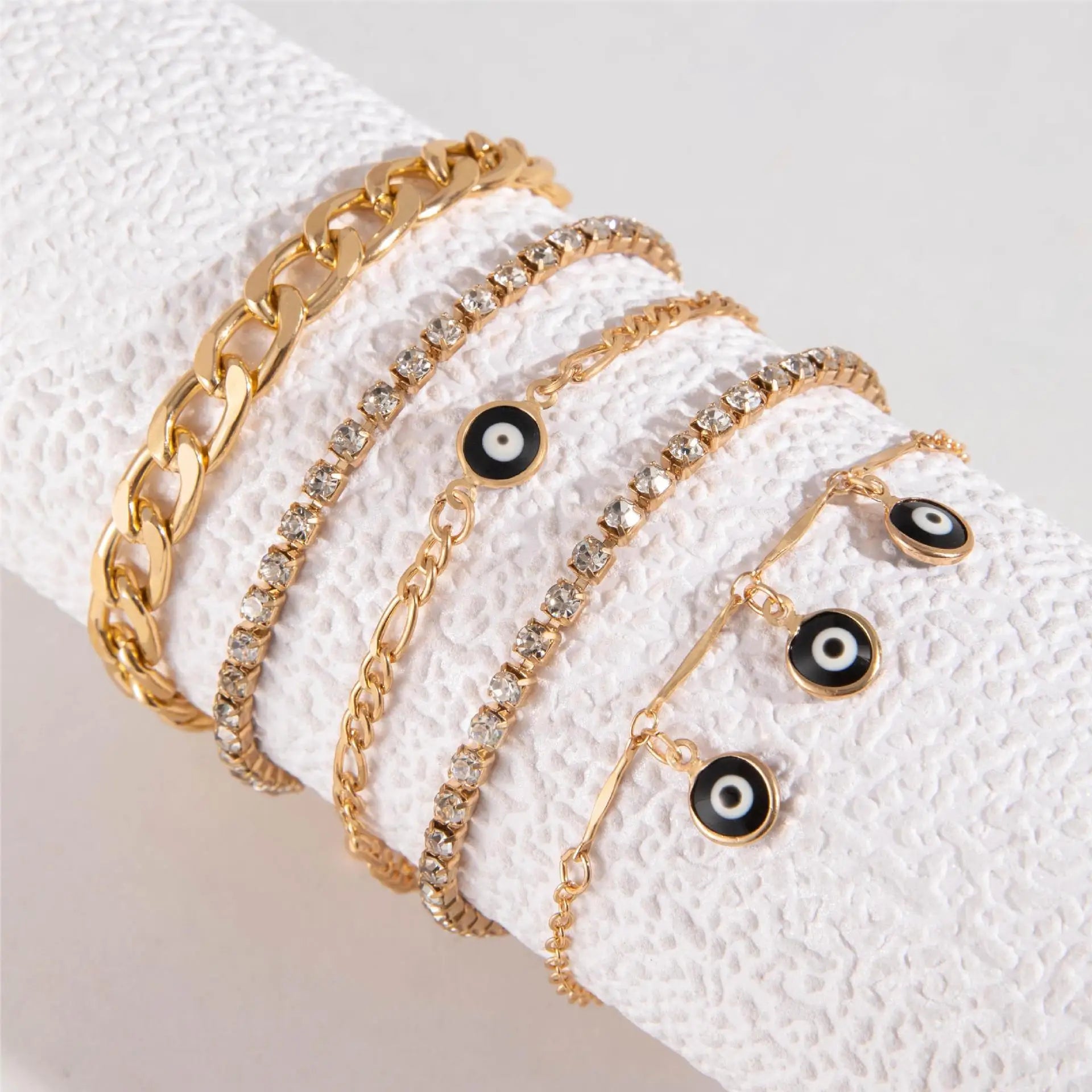 Vintage Turkish Evil Eye Beaded Stacking Bracelet Set | Lucky Multi-Layer Jewelry for Women & Men, Gift Idea - FitZone360