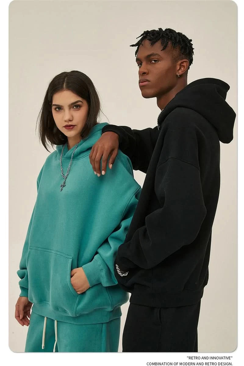 Fleece Hooded Sweatshirt | Unisex Oversized Winter Hoodie Pullover - FitZone360