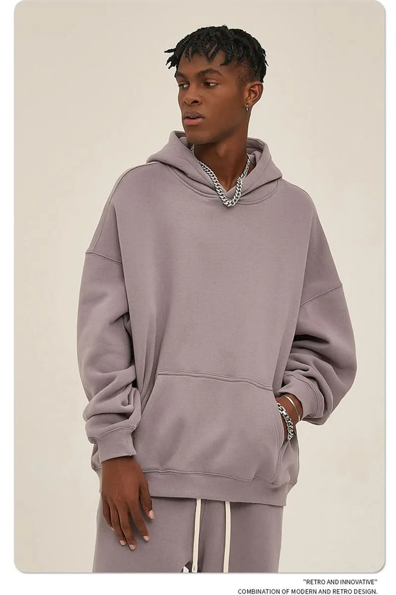 Fleece Hooded Sweatshirt | Unisex Oversized Winter Hoodie Pullover - FitZone360