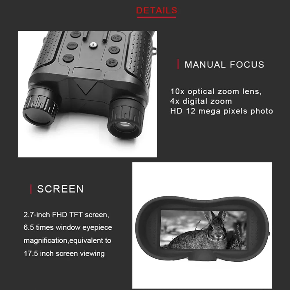 NV8160 1080P Military Digital Infrared Night Vision | Binoculars with Helmet Mount - FitZone360