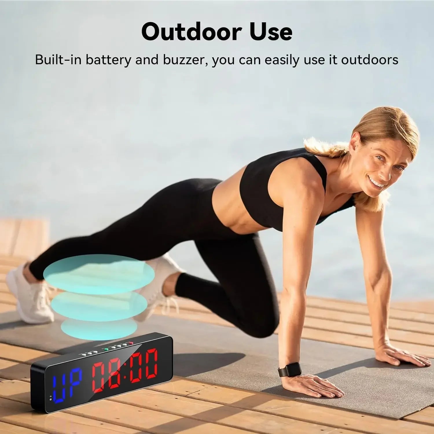 LED Digital Boxing Timer | Round Interval Workout Clock for Boxing. MMA, Muay Thai, and Martial Arts - FitZone360