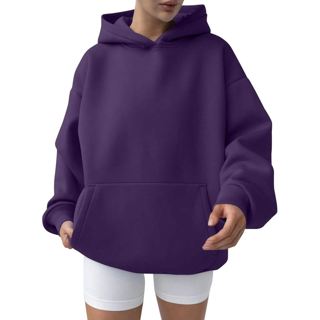 Trendy Solid Color Sports Hoodies | Fleece Sweatshirts for Men & Women | Couple Pullover for Spring & Autumn - FitZone360