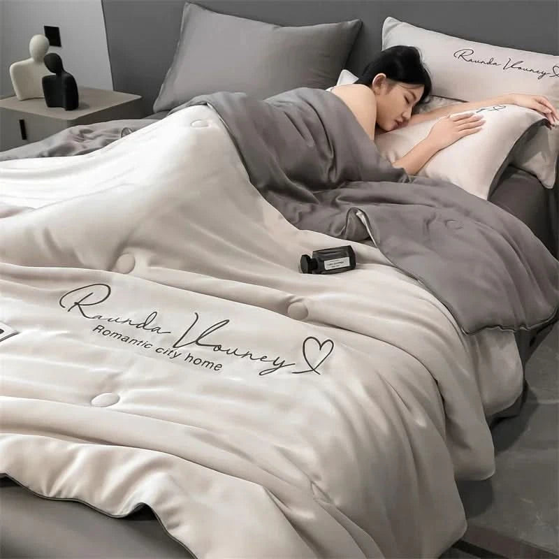 Air Conditioning Blanket | Premium Washable Ice Silk Summer Quilt Set - FitZone360