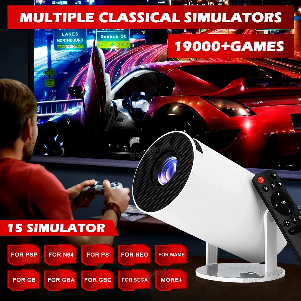 🔥 NEW Android 11 P90 MAX Gaming Projector | 19,000+ Retro Games | TF Card Support | Wireless Gamepad | Dual WiFi | Portable Home Theater System - FitZone360