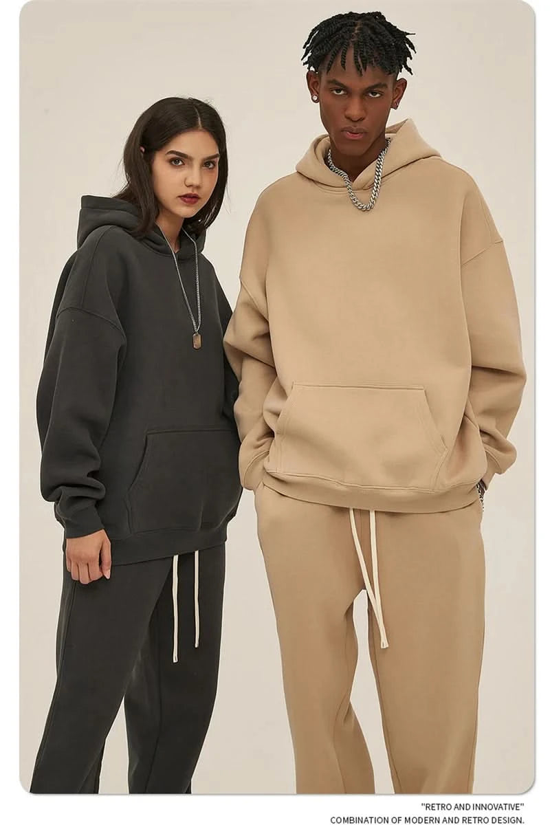 Fleece Hooded Sweatshirt | Unisex Oversized Winter Hoodie Pullover - FitZone360