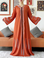 Elegant Chiffon Open Abaya with Zipper | Modest Muslim Women's Dress - FitZone360