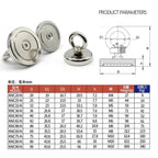 Heavy-Duty Neodymium Salvage Magnet | Strong Fishing Magnet with Ring Eyebolt for Deep Sea Treasure Fishing - FitZone360