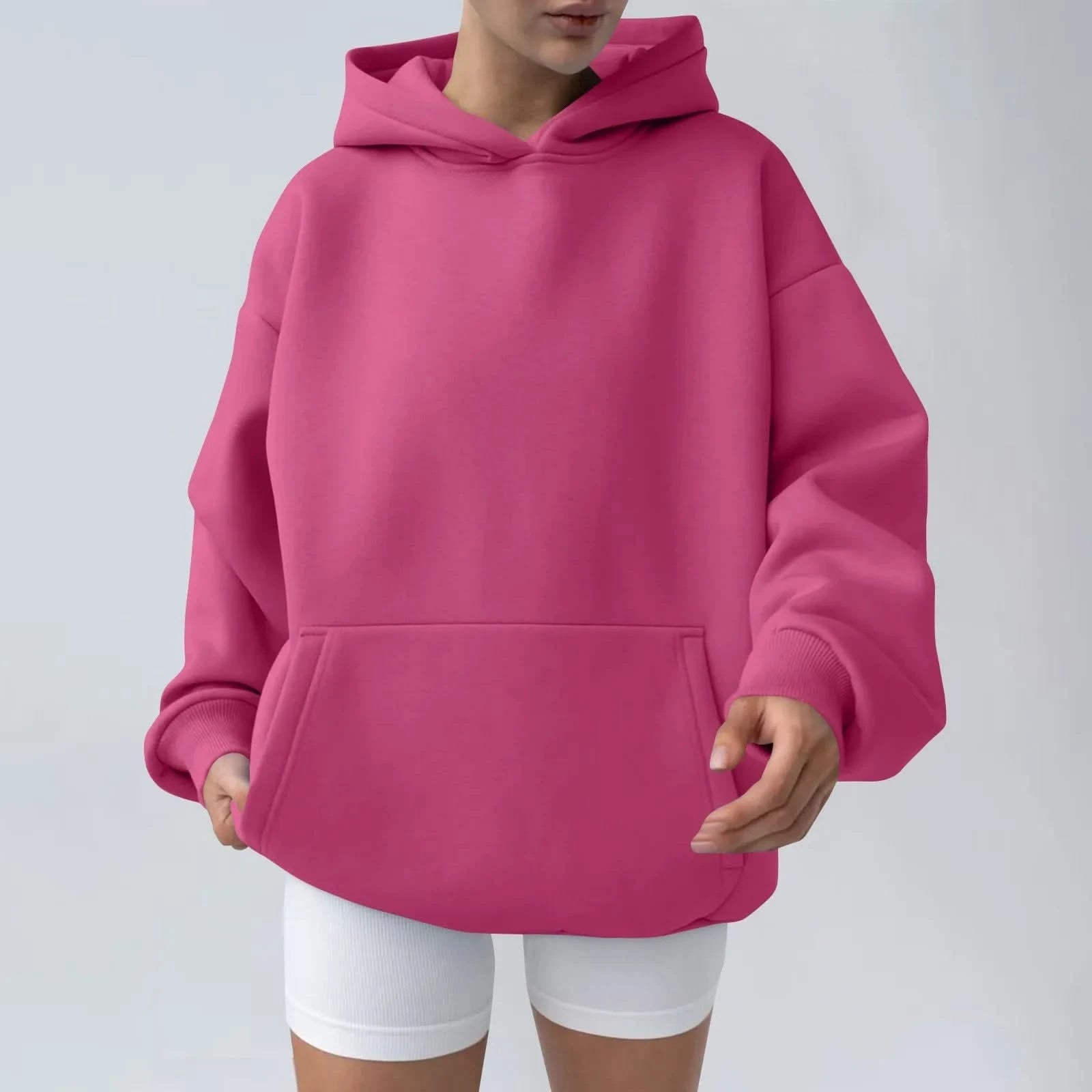 Trendy Solid Color Sports Hoodies | Fleece Sweatshirts for Men & Women | Couple Pullover for Spring & Autumn - FitZone360