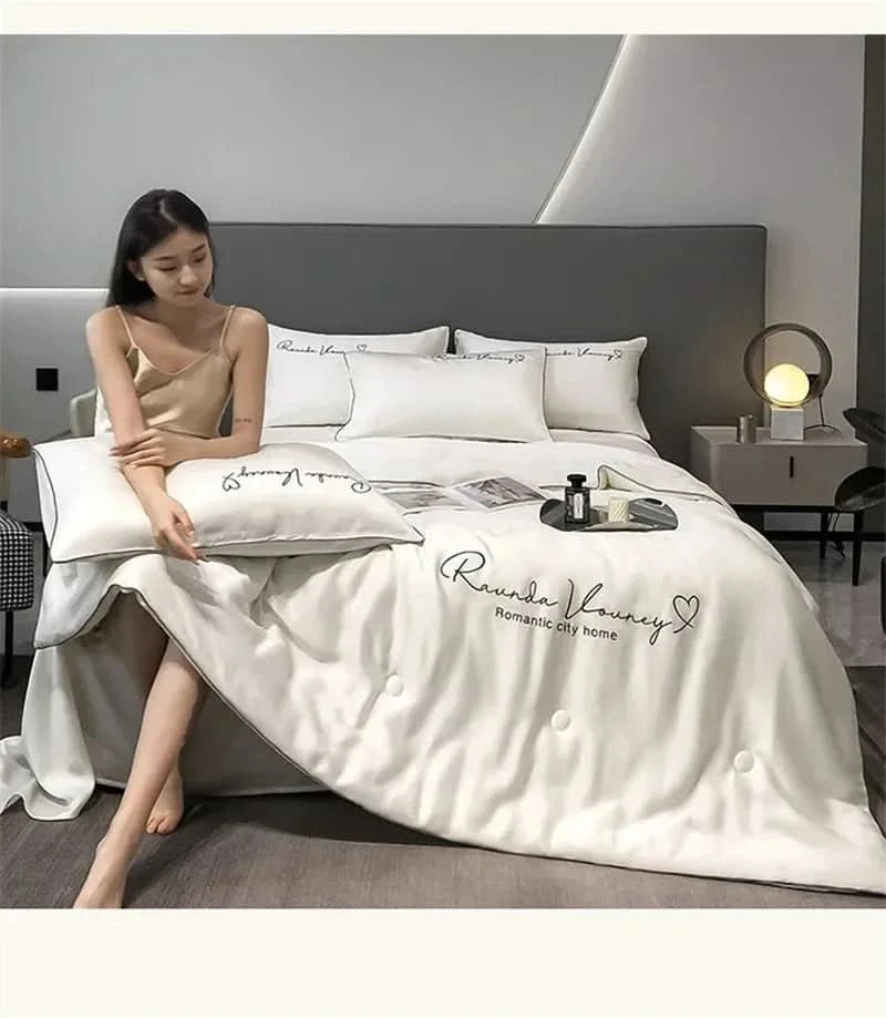 Air Conditioning Blanket | Premium Washable Ice Silk Summer Quilt Set - FitZone360