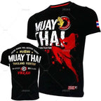 Fashion Muay Thai Sports T-Shirt for Men – Lightweight, Breathable Fitness & Combat Training Tee - FitZone360