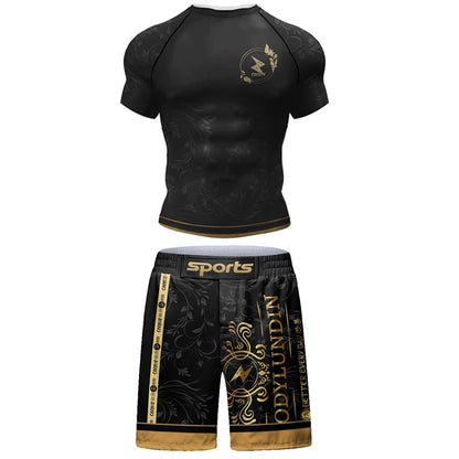 Men’s MMA & BJJ Training Set | Rashguard + Shorts for Jiu Jitsu - FitZone360