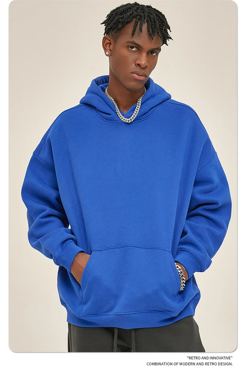 Fleece Hooded Sweatshirt | Unisex Oversized Winter Hoodie Pullover