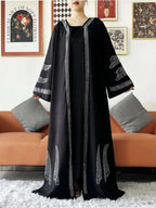 Elegant Chiffon Open Abaya with Zipper | Modest Muslim Women's Dress - FitZone360