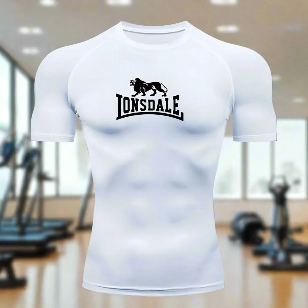 Lonsdale Men's Compression Gym Shirt – Quick-Dry Tight Fit for Fitness & Training - FitZone360