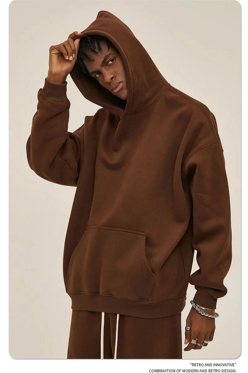 Fleece Hooded Sweatshirt | Unisex Oversized Winter Hoodie Pullover - FitZone360