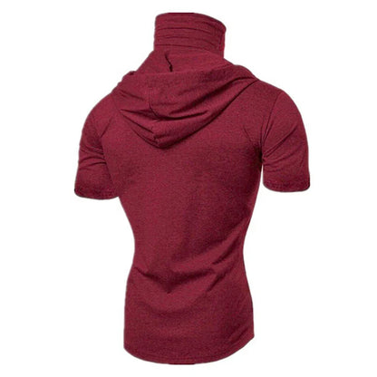 Men’s Gym Hoodie with Mask | Short Sleeve Workout Top - FitZone360