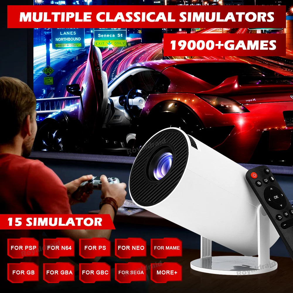 🔥 NEW Android 11 P90 MAX Gaming Projector | 19,000+ Retro Games | TF Card Support | Wireless Gamepad | Dual WiFi | Portable Home Theater System - FitZone360