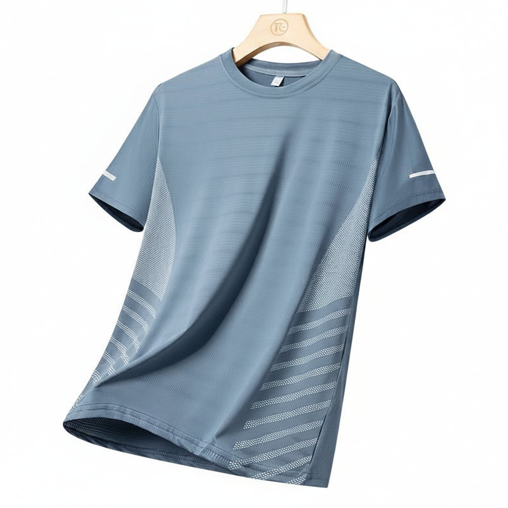 Men's Ice Silk Running T-Shirt | Quick-Dry, Breathable & Reflective Design - FitZone360