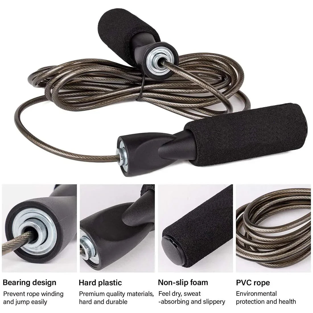 🏃 Adjustable Steel Wire Speed Jump Rope – Fast, Durable & Perfect for All Ages 🧒👨‍🦱 - FitZone360