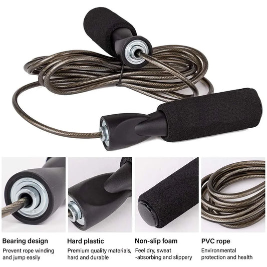 🏃 Adjustable Steel Wire Speed Jump Rope – Fast, Durable & Perfect for All Ages 🧒👨‍🦱 - FitZone360