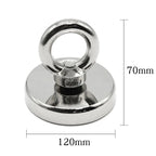 Heavy-Duty Neodymium Salvage Magnet | Strong Fishing Magnet with Ring Eyebolt for Deep Sea Treasure Fishing - FitZone360
