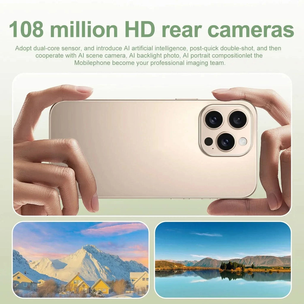 16 Pro Max 7.3" HD 5G Smartphone | Global Android 14 Mobile Phone with Dual SIM, 8000mAh Battery, Unlocked 4G/5G Cellphone - FitZone360