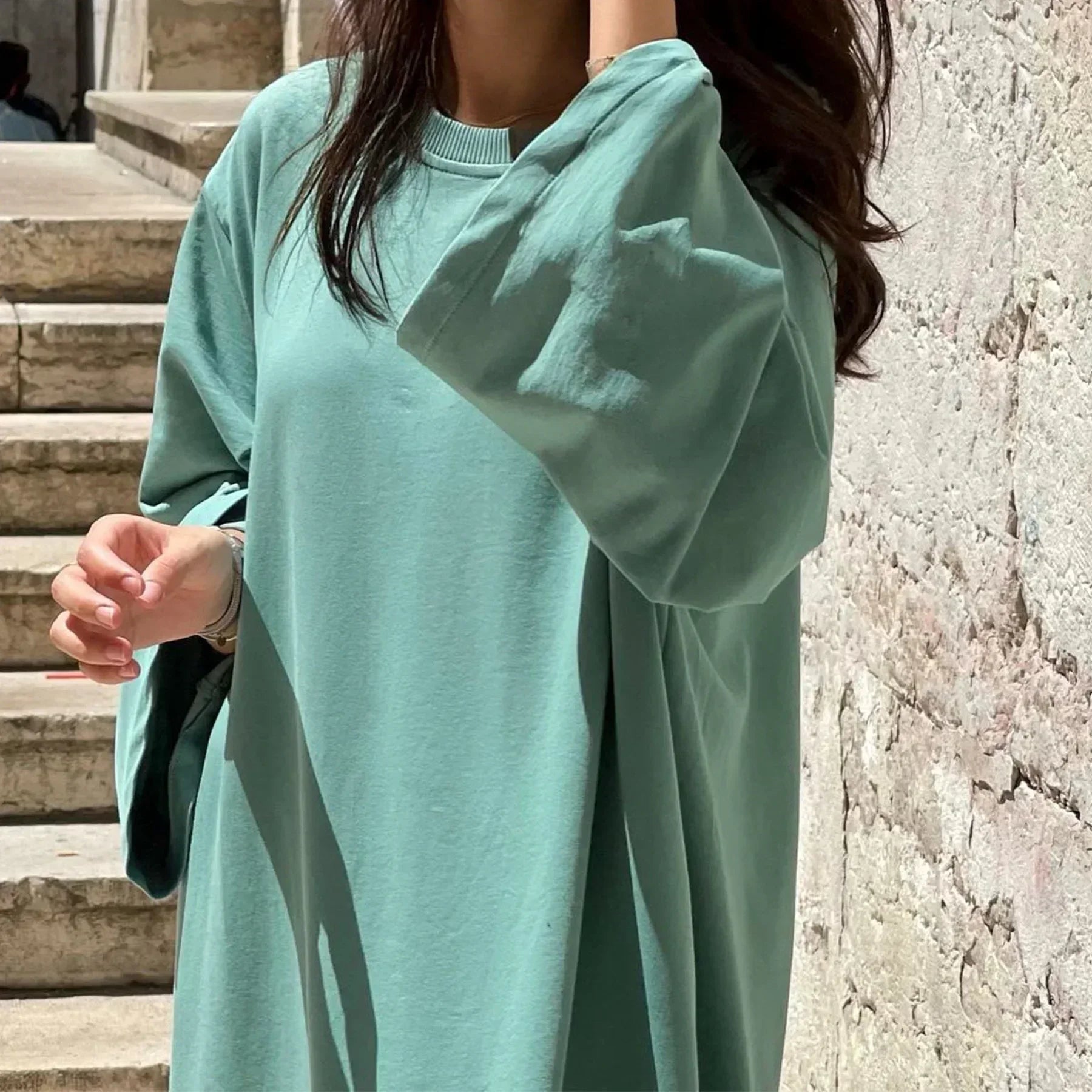 Casual Muslim Abaya Sweatshirt Dress for Women | Modest Daily Wear - FitZone360