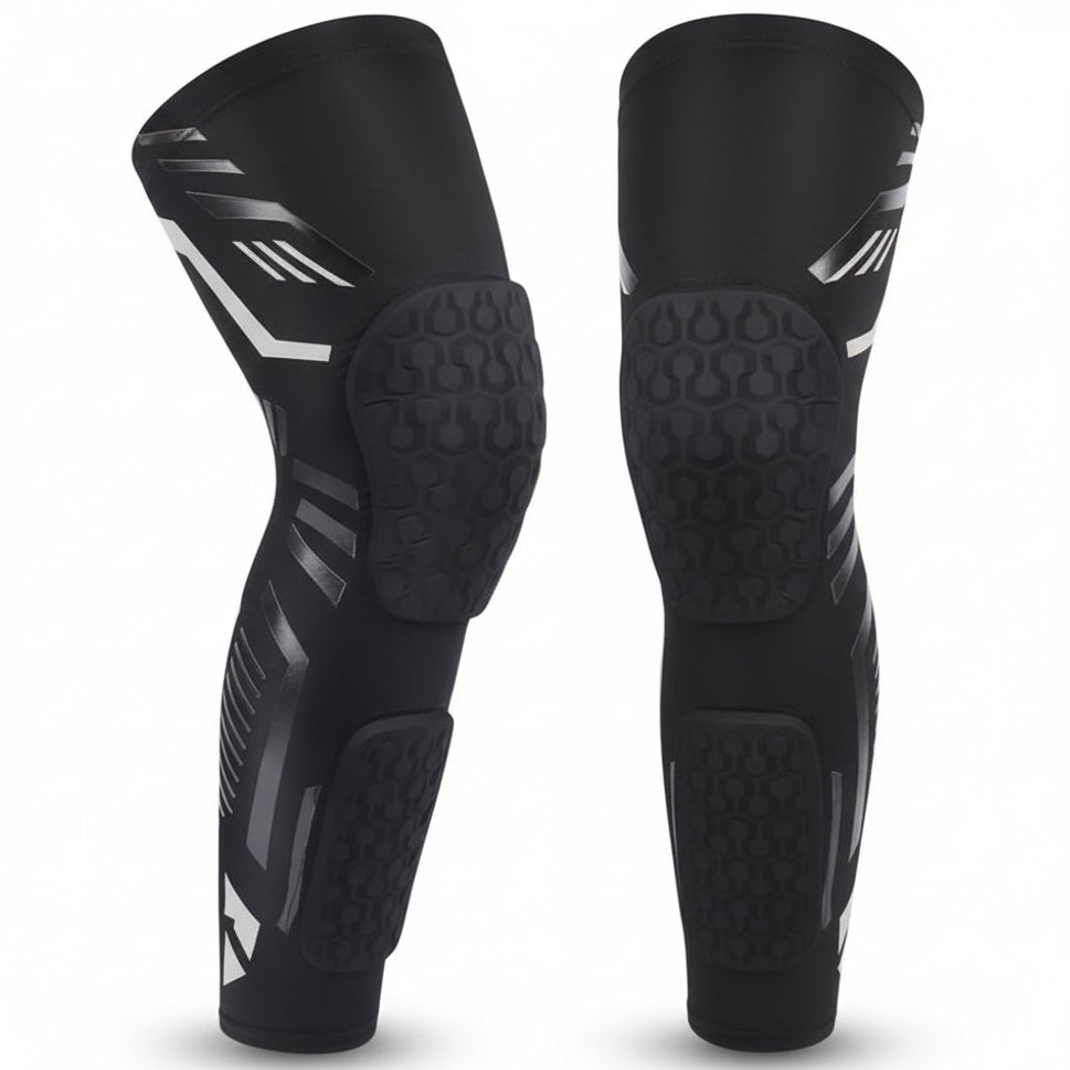 Padded Knee & Shin Compression Sleeve for Muay Thai, MMA & Martial Arts | Impact Protection, Support & Flexibility
