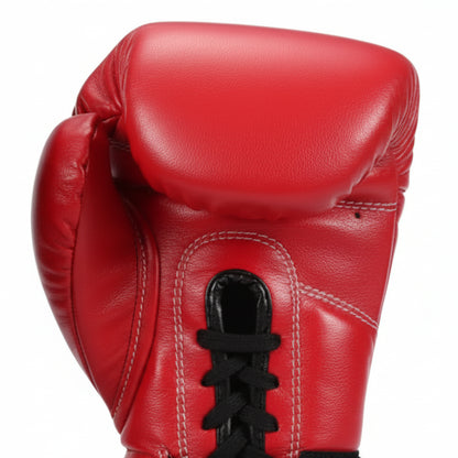 Red boxing gloves with Kuguan branding on a white background