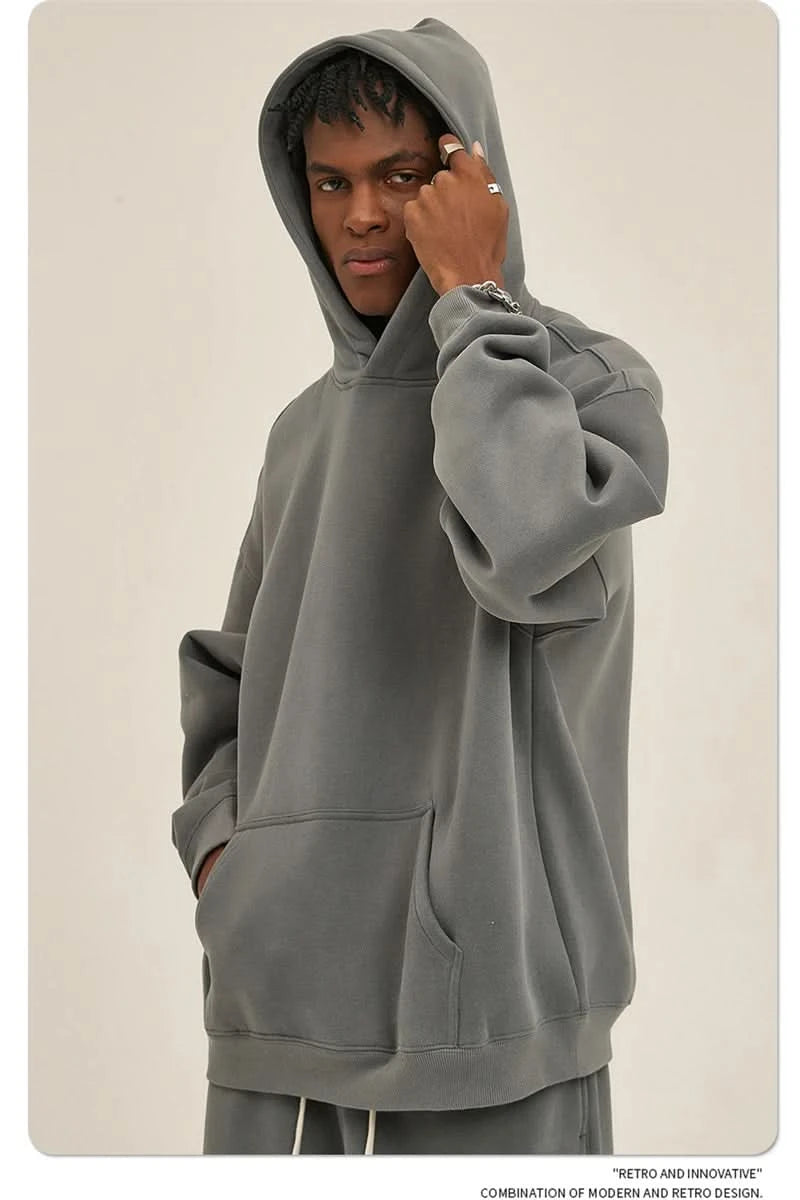 Fleece Hooded Sweatshirt | Unisex Oversized Winter Hoodie Pullover - FitZone360