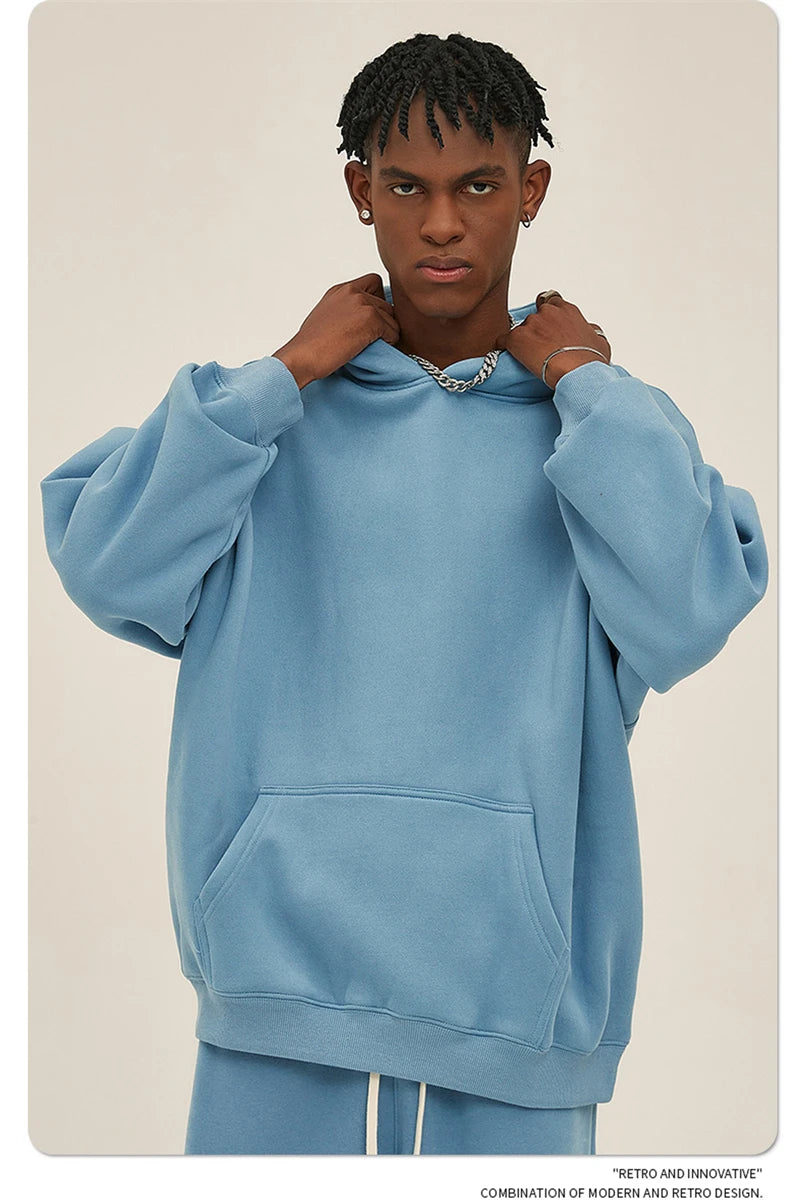 Fleece Hooded Sweatshirt | Unisex Oversized Winter Hoodie Pullover - FitZone360